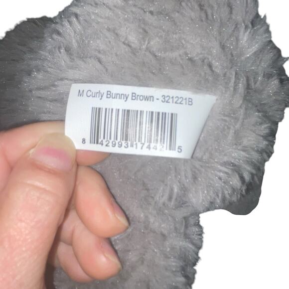 Walmart Plush Bunny Rabbit Curly Brown 10" Stuffed Animal Nursery Baby Shower - Picture 5 of 12